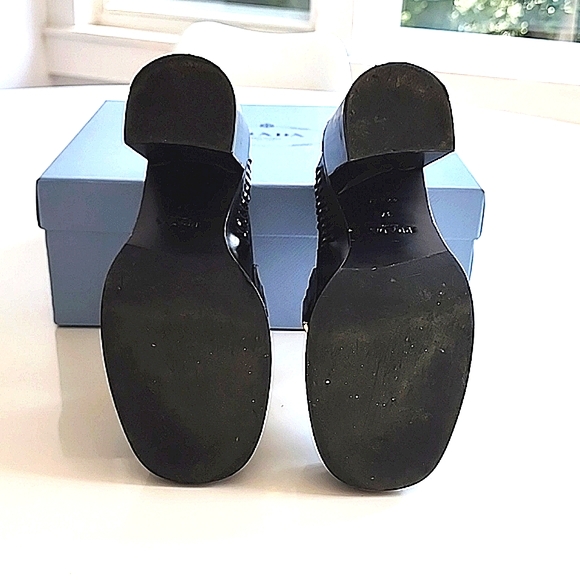 Prada Woven Leather Stacked Heel Loafer - Picture 7 of 7